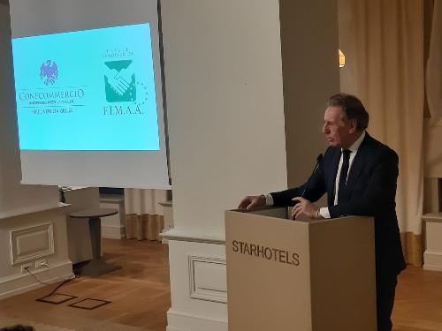 L'assessore regionale alla Difesa dell'ambiente, Energia e Sviluppo sostenibile Fabio Scoccimarro a Trieste alla presentazione dell'osservatorio immobiliare Fimaa