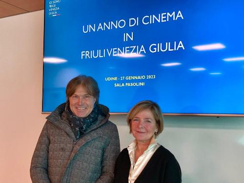 L'assessore Bini con la coordinatrice di Fvg Film commission Chiara Valenti Omero 