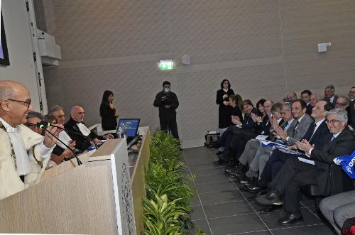 Un momento della cerimonia di apertura dell'anno accademico dell'Università di Udine.