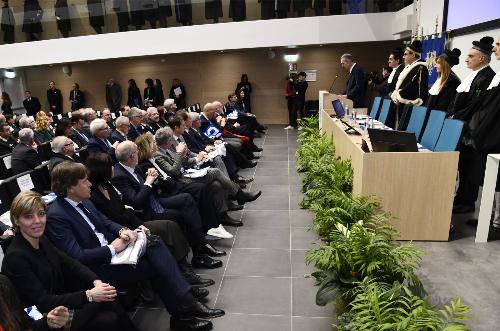 Un momento della cerimonia di apertura dell'anno accademico dell'Università di Udine.