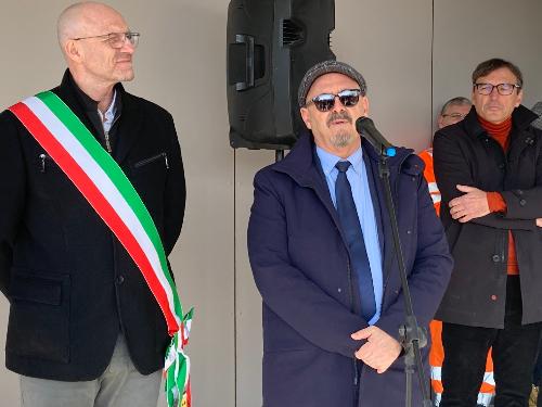 L'assessore regionale Sebastiano Callari assieme al sindaco di San Canzian d'Isonzo Claudio Fratta
