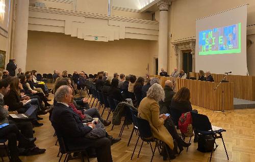 Un momento della conferenza stampa di presentazione della mostra "Insieme" a Udine alla presenza del'assessore regionale alla Cultura Tiziana Gibelli