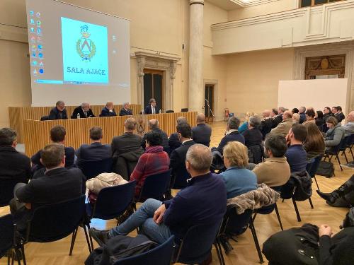 La sala Aiace di Udine dove si è tenuto l'incontro sulla filiera agroalimentare