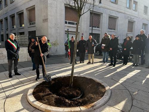 L'assessore regionale alla Sicurezza Pierpaolo Roberti alla commemorazione dedicata a Giovanni Palatucci, durante la quale è stato piantato un albero a perenne ricordo dell'ultimo questore di Fiume.