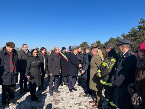 L'arrivo del presidente del Senato Ignazio La Russa al Monumento nazionale della foiba di Basovizza