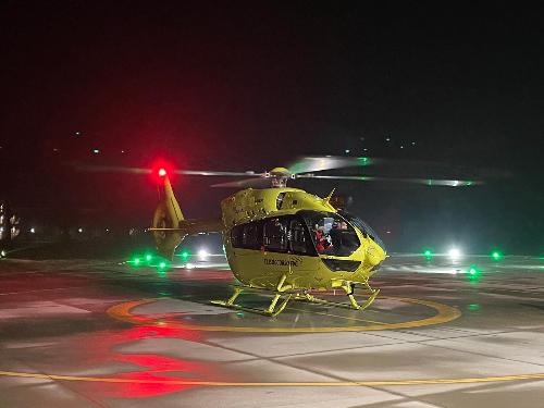 L'elisoccorso della Regione Friuli Venezia Giulia pronto per una missione notturna 