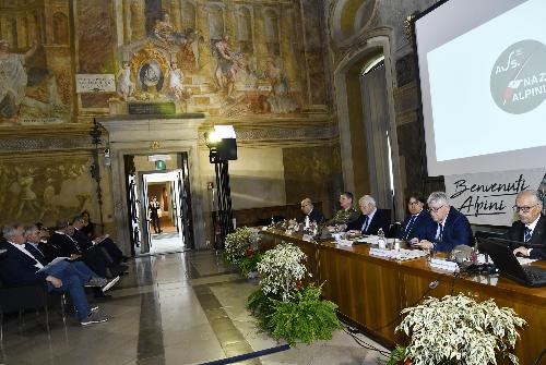 Un momento della conferenza stampa di presentazione della 94esima Adunata nazionale degli Alpini a Udine