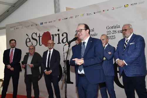 Il vicegovernatore Mario Anzil interviene a Gorizia all'inaugurazione di èStoria