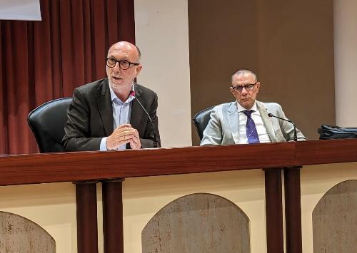 L'intervento dell'assessore regionale alla Salute Riccardo Riccardi nel corso dell'incontro odierno con i sindaci nell'auditorium della Regione a Pordenone