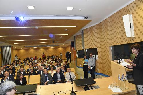 L'assessore Rosolen durante il suo intervento all'Area Science Park