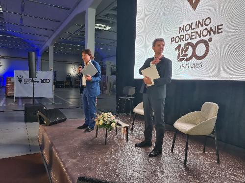 L'intervento dell'assessore alle Attività produttive Sergio Emidio Bini ai festaggiamenti per il centenario del Molino Pordenone