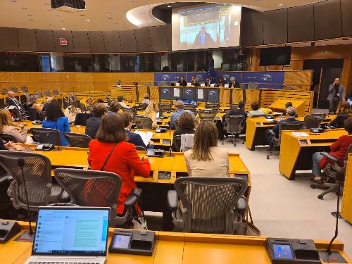 Una veduta della sala in cui si è tenuto l'incontro a Bruxelles