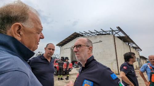 L'assessore regionale Riccardo Riccardi nei sopralluoghi di oggi sulle conseguenze del maltempo