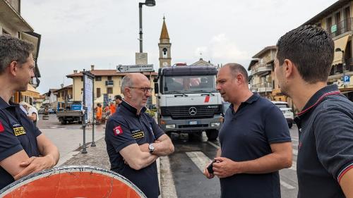 L'assessore regionale Riccardo Riccardi nei sopralluoghi di oggi sulle conseguenze del maltempo