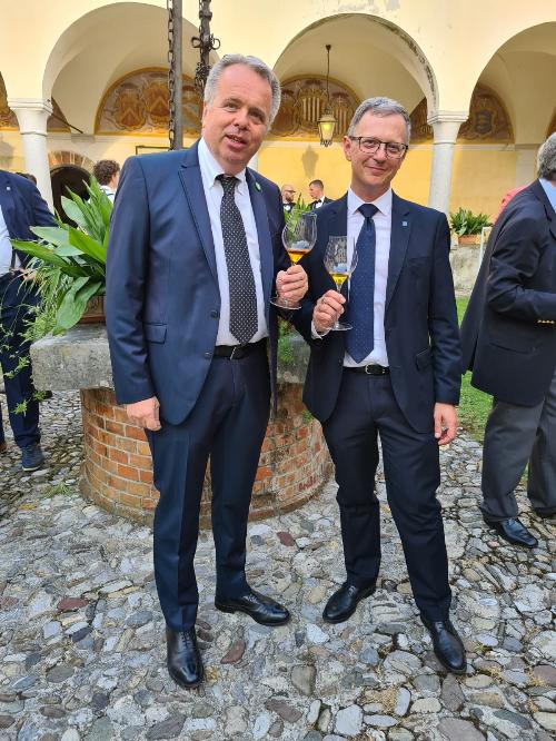 L'assessore regionale Stefano Zannier, a destra, con il presidente del Consorzio Friuli Colli orientali e Ramandolo Paolo Valle
