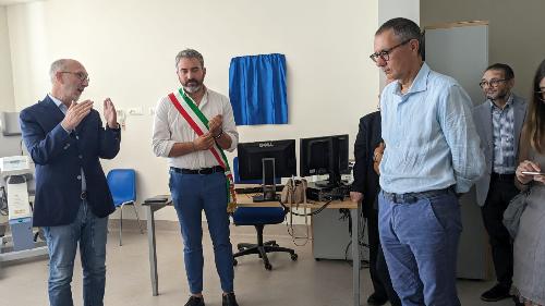 L’assessore regionale alla Salute del Friuli Venezia Giulia Riccardo Riccardi all’ospedale di San Vito al Tagliamento, nel reparto di Cardiologia,.