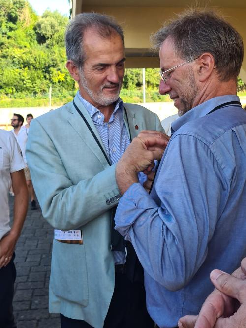Il presidente delle Città del vino Tiziano Venturini con il sindaco di Muggia Polidori