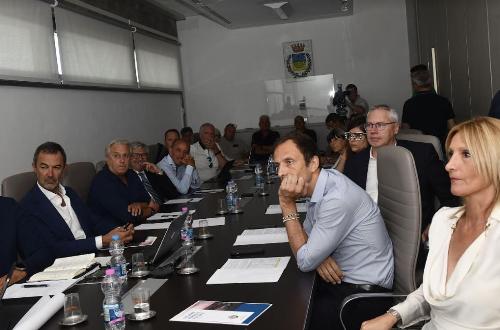 Il governatore Fedriga alla presentazione del masterplan per lo sviluppo urbanistico di Lignano Sabbiadoro.