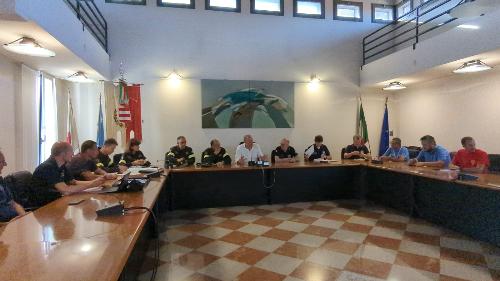 L’assessore regionale con delega alla Protezione civile del Friuli Venezia Giulia Riccardo Riccardi al Municipio di Mortegliano