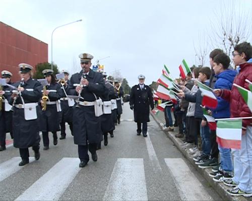 Agenti di Polizia alle celebrazioni per la V Giornata regionale della Polizia locale e del suo patrono San Sebastiano - Azzano X 20/01/2014
