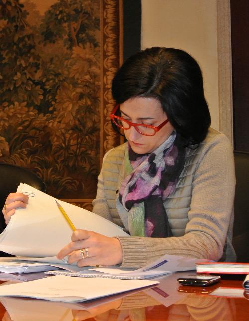 Sara Vito (Assessore regionale Ambiente ed Energia) durante la riunione della Giunta regionale - Trieste 17/01/2014