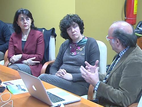Mariagrazia Santoro (Assessore regionale Università) e Loredana Panariti (Assessore regionale Ricerca) con Guido Martinelli (direttore Sissa) – Trieste, 06/02/2014
