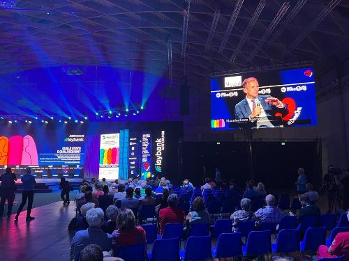Il governatore del Friuli Venezia Giulia Massimiliano Fedriga al Meeting di Rimini