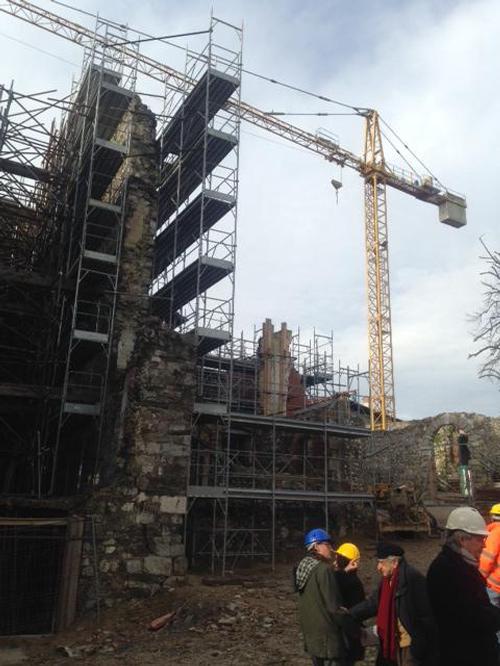 Il cantiere dei lavori di recupero del castello - Colloredo di Monte Albano 15/02/2014
