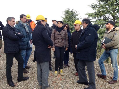 Mariagrazia Santoro (Assessore regionale Lavori pubblici) visita i cantieri dei lavori di recupero del castello - Colloredo di Monte Albano 15/02/2014