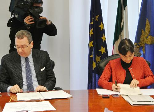 Debora Serracchiani, presidente Regione autonoma Friuli Venezia Giulia, e Sergio Bolzonello, vicepresidente FVG e assessore regionale alle Attività produttive