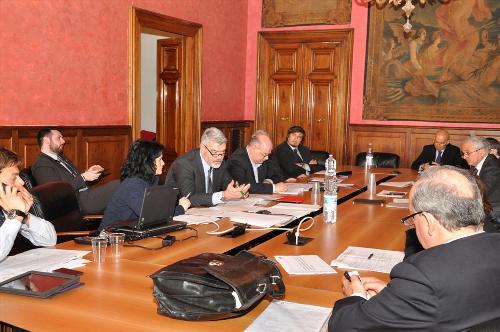 Paolo Panontin (Assessore regionale Protezione civile) durante la Commissione speciale di Protezione civile della Conferenza delle Regioni e delle Province Autonome - Roma 19/02/2014