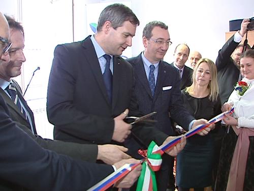 Dejan Zidan (Ministro sloveno Agricoltura) e Sergio Bolzonello (Vicepresidente FVG e assessore regionale Attività produttive) all'inaugurazione della nuova sede della Kmecka Zveza-Associazione Agricoltori, in via Ghega - Trieste 21/02/2014