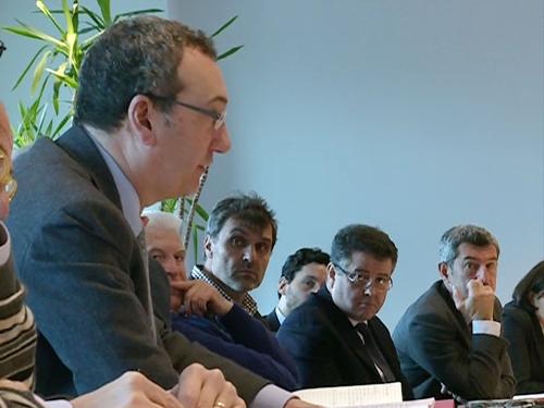 Sergio Bolzonello (Vicepresidente FVG e assessore regionale Attività produttive) alla riunione sulla crisi del Consorzio Cooperativo Latterie Friulane - Udine 03/03/2014