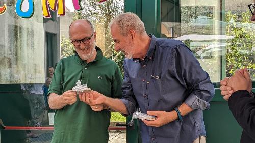 L’assessore regionale con delega alla Disabilità, Riccardo Riccardi, alla presentazione dei lavori di ammodernamento della struttura del Centro occupazionale diurno della Cooperativa sociale e associazione "Il Mosaico" di Codroipo.