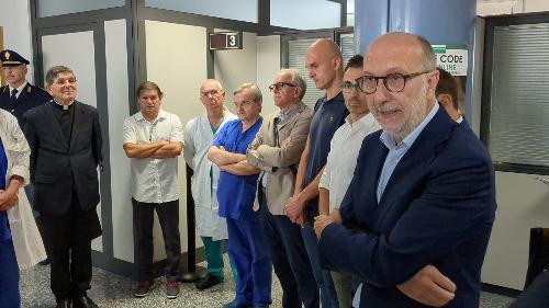 Un momento dell'inaugurazione del nuovo Posto di Polizia negli spazi del presidio ospedaliero di Tolmezzo, alla quale ha partecipato l'assessore con delega alla Salute del Friuli Venezia Giulia, Riccardo Riccardi.