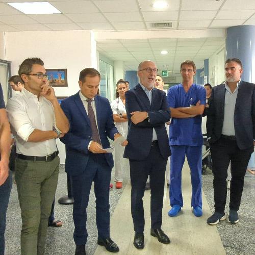 Un momento dell'inaugurazione del nuovo Posto di Polizia negli spazi del presidio ospedaliero di Tolmezzo, alla quale ha partecipato l'assessore con delega alla Salute del Friuli Venezia Giulia, Riccardo Riccardi.