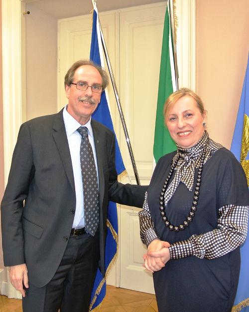 Gianni Torrenti (Assessore Cultura Regione Friuli Venezia Giulia) e Ingrid Sergas (Console generale di Slovenia a Trieste) - Trieste 18/03/2014