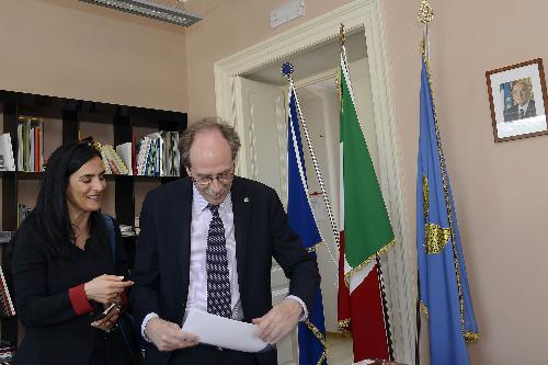 Francesca Barracciu (Sottosegretario Beni e Attività Culturali e Turismo) e Gianni Torrenti (Assessore regionale Cultura) - Trieste 05/05/2014