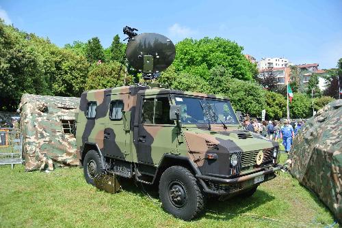 Allestimenti d'arma nella Cittadella dell'ottantasettesima Adunata nazionale degli Alpini, in parco Galvani - Pordenone 09/05/2014