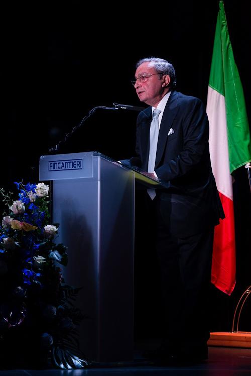 Giuseppe Bono (Amministratore delegato Fincantieri S.p.A.) interviene alla cerimonia di consegna della nave da crociera Regal Princess, al Cantiere navale - Monfalcone 11/05/2014