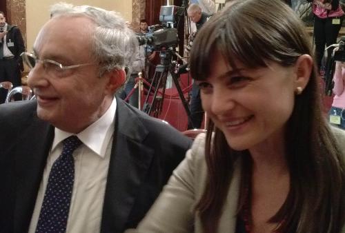 Giuseppe Bono (Amministratore delegato Fincantieri S.p.A.) e Debora Serracchiani (Presidente Regione Friuli Venezia Giulia) - Roma 22/05/2014
