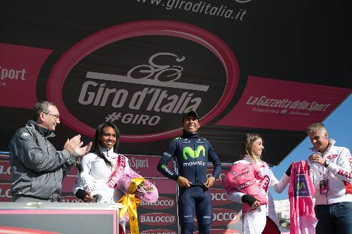 Sergio Bolzonello (Vicepresidente FVG e assessore Attività produttive) alla premiazione della XX Tappa del novantasettesimo Giro d'Italia - Monte Zoncolan 31/05/2014