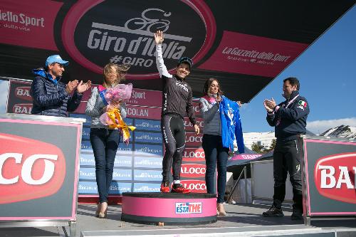 Franco Iacop (Presidente Consiglio regionale FVG) alla premiazione della XX Tappa del novantasettesimo Giro d'Italia - Monte Zoncolan 31/05/2014
