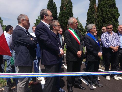 Sergio Bolzonello (Vicepresidente Regione FVG e assessore Attività produttive) all'inaugurazione del tratto Grado-Palmanova (via Aquileia) della CAAR-Ciclovia Alpe Adria Radweg - Aquileia 05/06/2014