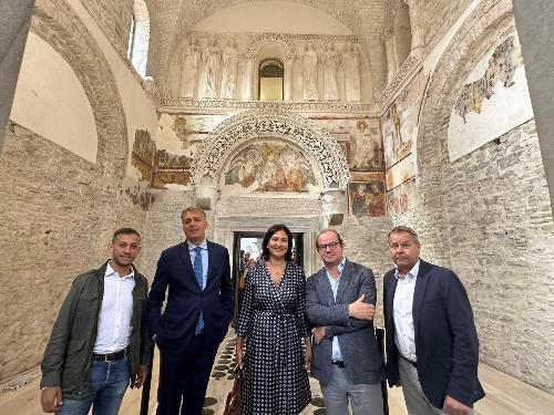 Il vicegovernatore del Friuli Venezia Giulia con delega alla Cultura Mario Anzil in visita istituzionale a Cividale del Friuli