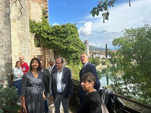 Il vicegovernatore del Friuli Venezia Giulia con delega alla Cultura Mario Anzil in visita istituzionale a Cividale del Friuli