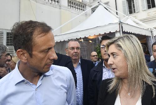 Il governatore Massimiliano Fedriga a Gusti di Frontiera con l'assessore alle Infrastrutture e Territorio Cristina Amirante