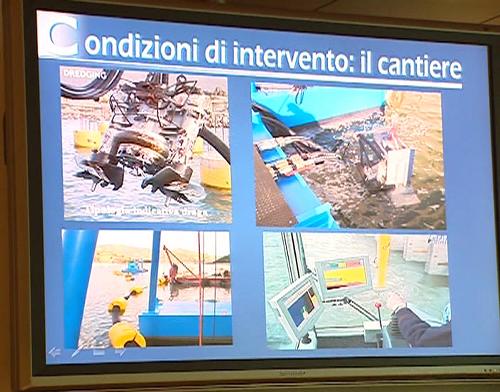Illustrazione del Piano operativo di rimozione del sedimento nel Bacino di Ambiesta - Udine 13/06/2014