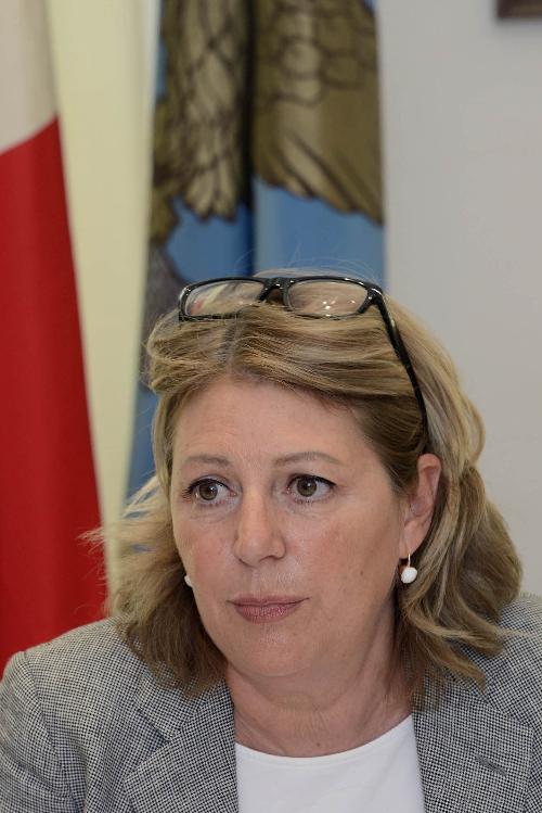 Maria Sandra Telesca (Assessore regionale Salute) in conferenza stampa sullo stato di attuazione della Riforma del SSR-Servizio Sanitario Regionale - Trieste 20/06/2014