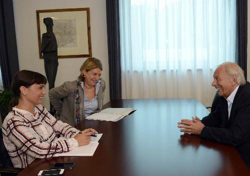 Debora Serracchiani (Presidente Regione Friuli Venezia Giulia) e Maria Sandra Telesca (Assessore regionale Salute) incontrano Ettore Romoli (Sindaco Gorizia) - Udine 26/06/2014
